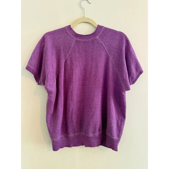 Vintage Short Sleeve Purple Sweatshirt - Picture 1 of 5